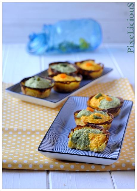 Cestini di Patate Croccanti con Crema di Carote e Fagiolini