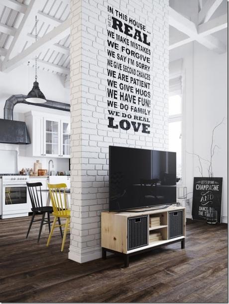 case e inetrni - mini loft praga - stile scandinavo (13)