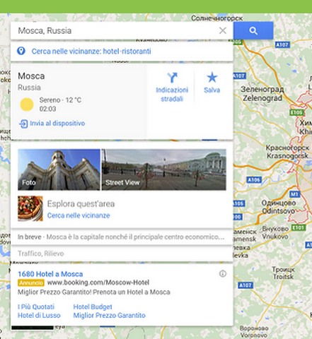 Google Maps inviare la destinazione da PC a app Android