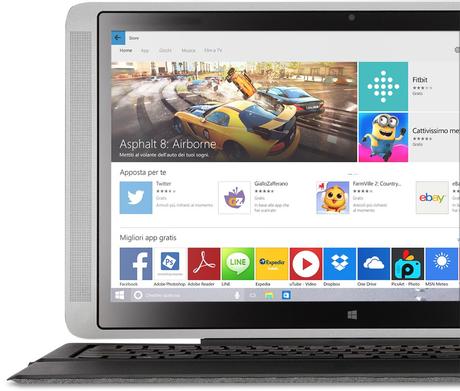 Laptop con il Windows Store sullo schermo