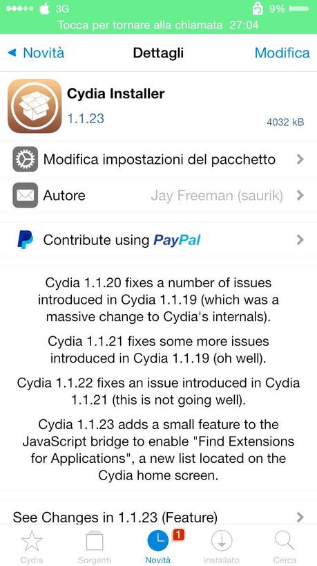 Tweak Cydia (iOS 8.4) – Saurik rilascia un altro nuovo aggiornamento di Cydia Installer per eseguire il Downgrade a versioni precedenti dei pacchetti installati! [Aggiornato Vers. 1.1.23]