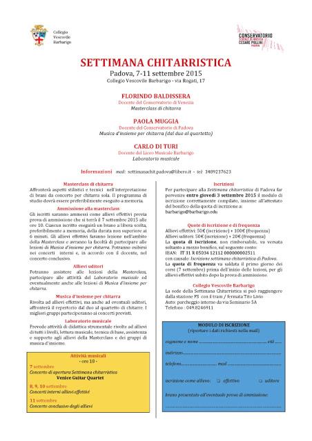 Settimana Chitarristica di Padova 7-11 settembre