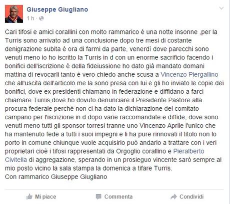 Gigliano post Facebook