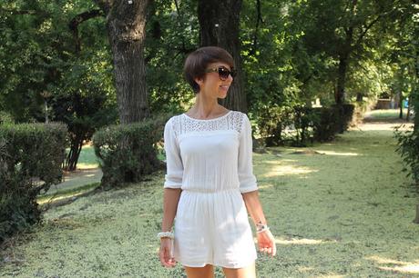 Bershka white jumpsuit