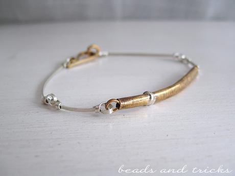 Bracciale in ottone similoro e argento