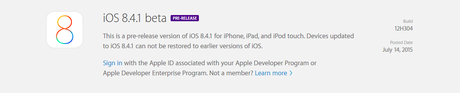 iOS 8.4.1 beta – Apple lo rilascia per iPhone, iPad e iPod Touch agli sviluppatori, Link Diretti al Download [In Aggiornamento]
