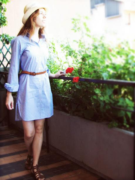 OOTD: shirt dress & gladiators