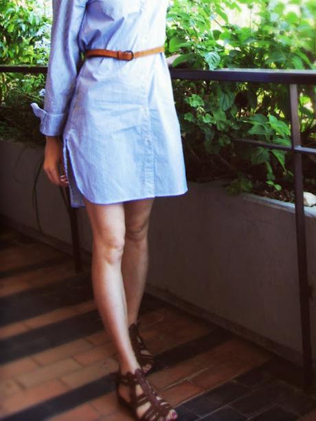 OOTD: shirt dress & gladiators