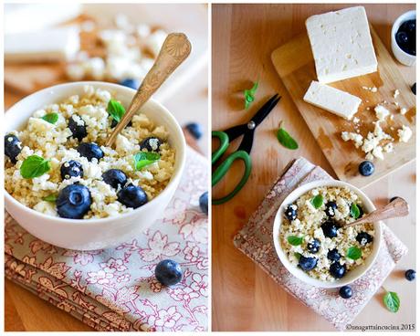 Quinoa con mirtilli e feta