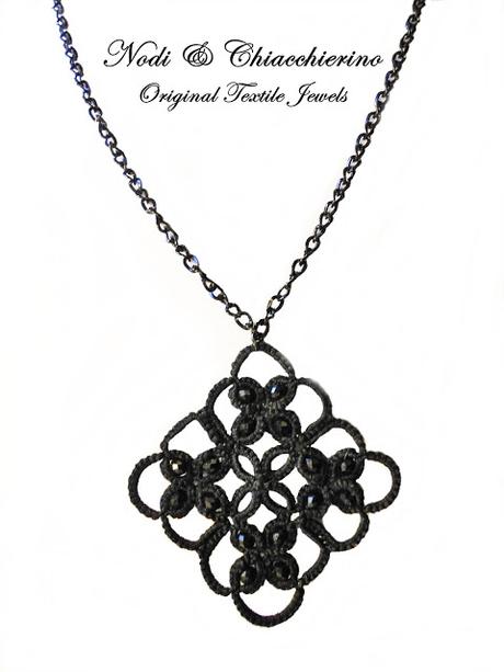 Le Noir - collana a chiacchierino - tatting necklace