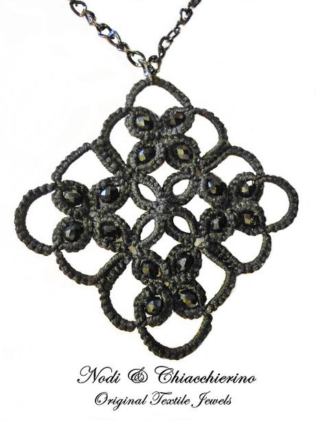 Le Noir - collana a chiacchierino - tatting necklace