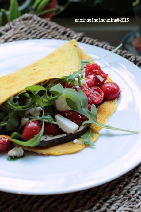 omelette-senza-uova-con-melanzane-pomodorini-e-feta