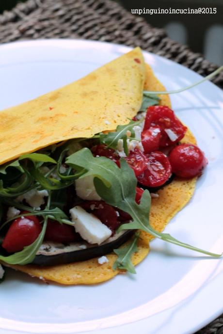 omelette-senza-uova-con-melanzane-pomodorini-e-feta