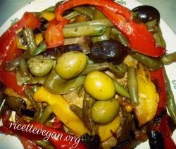 ricettevegan.org - muscolo di grano peperoni e fagiolini