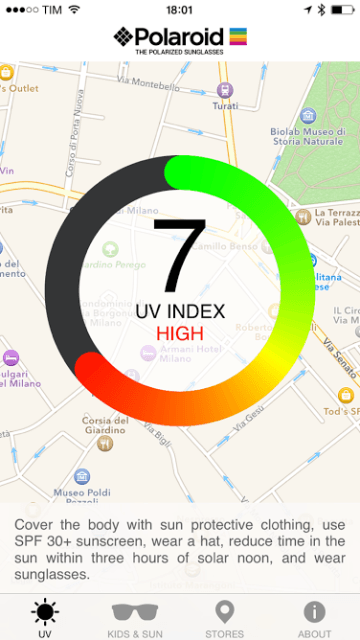 Occhiali Polaroid con App per raggi UV