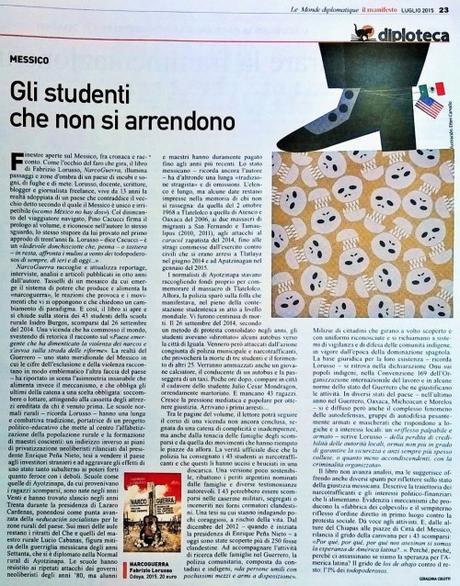 Recensione NarcoGuerra Il Manifesto Le monde diplomatique Geraldina Colotti (Large)