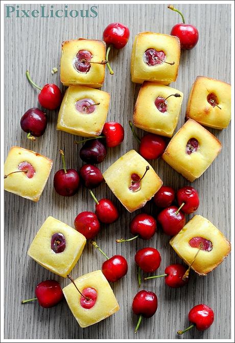 Quadrotti al Limone con Ciliegie e Cioccolato Bianco