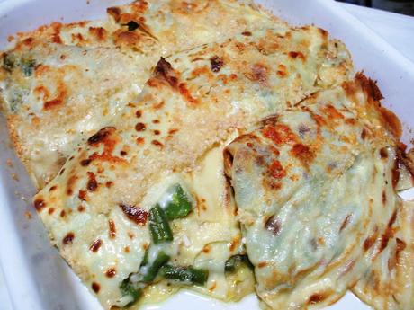 Crespelle con fagiolini, patate e stracchino