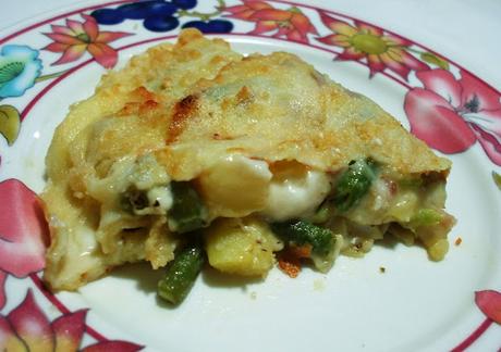 Crespelle con fagiolini, patate e stracchino