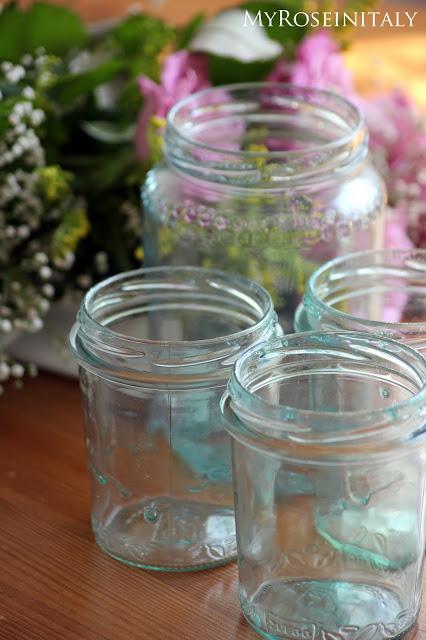 Aqua glass jar