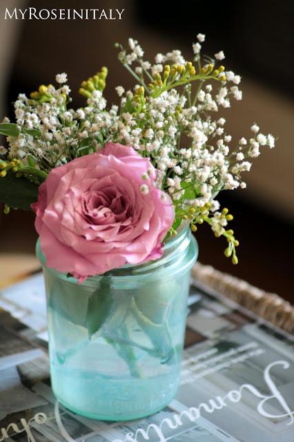 Aqua glass jar