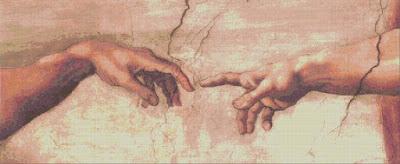 Schema per il punto croce: La Creazione di Michelangelo