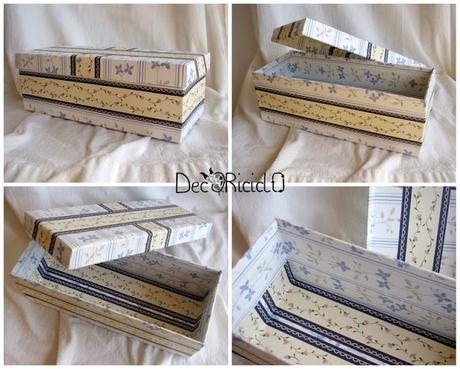 Scatola rivestita strisce adesive 