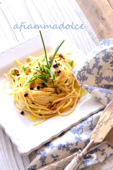 spaghetti al cetriolo ed erba cipollina