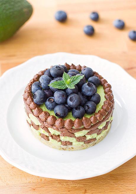 avocado cacao blueberry raw cake