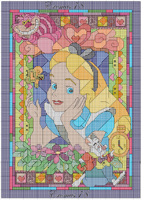 Cross stich - Alice in Wonderland