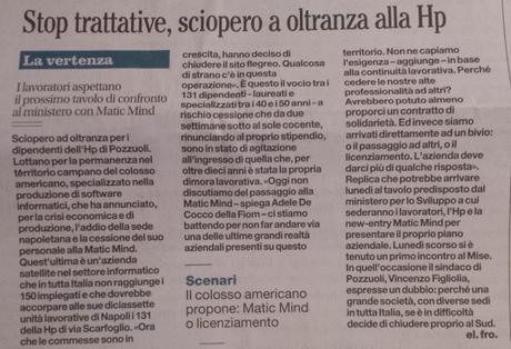 Elisabetta Froncillo, il Mattino ed. Napoli Nord venerdi 24 luglio