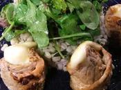 Involtino vitello mortadella insalatina orzo freddo olive.