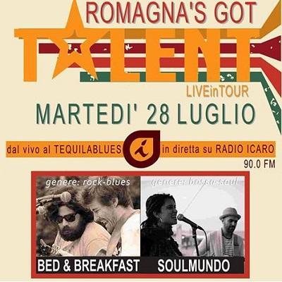 Martedi' 28 luglio 2015, sul Palco del Tequila Blues si esibiranno dalle h.21.30 i Soul Mundo e i Bed&Breakfast!