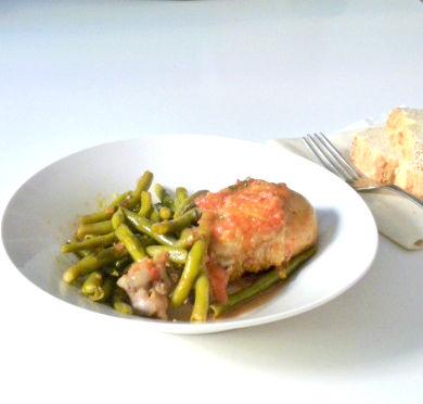 kotopoulo me fasolakia