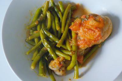 pollo con i fagiolini / kotopoulo me fasolakia