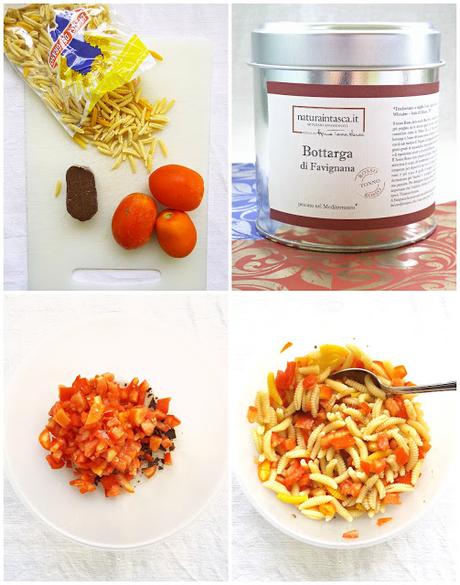 Malloreddus allo zafferano con bottarga di tonno rosso e concassè di pomodoro