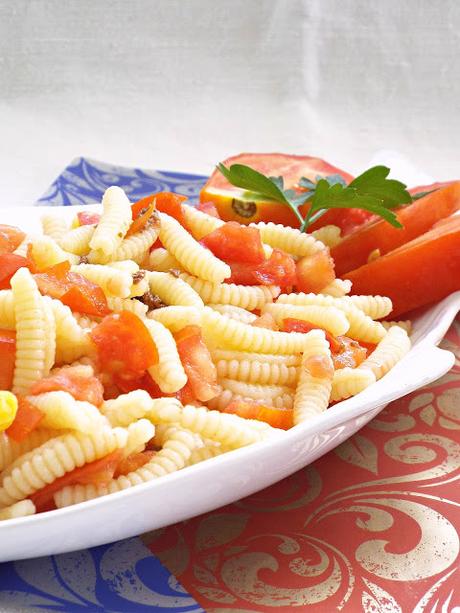 Malloreddus allo zafferano con bottarga di tonno rosso e concassè di pomodoro