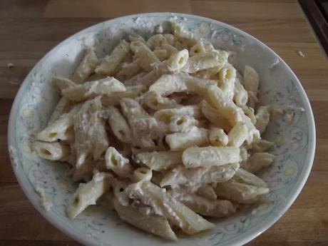 PENNE DI KAMUT TRAFILATE AL BRONZO  FREDDE CON SALMONE E YOGURT GRECO