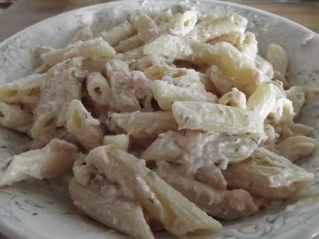 PENNE DI KAMUT TRAFILATE AL BRONZO  FREDDE CON SALMONE E YOGURT GRECO