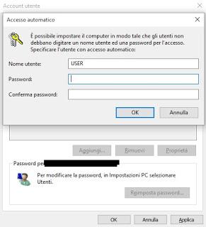 Rimuovere la password di avvio da windows 10
