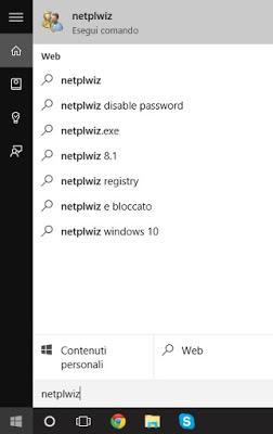 Rimuovere la password di avvio da windows 10