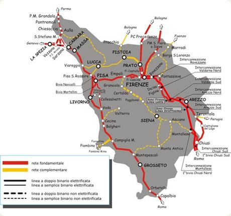 Il treno è uno dei mezzi di trasporto migliori per muoversi all’interno della Toscana.