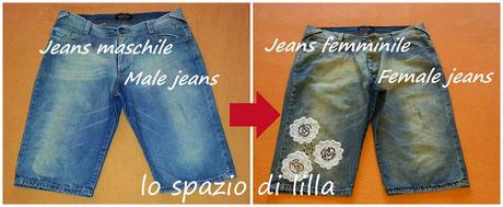 Come trasformare facilmente un jeans da uomo in uno da donna /  An easy way to change a male jeans into a female one