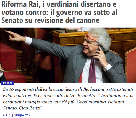 Ultimo avviso a Renzi: senza i dissidenti PD, con o senza Verdini & C., non andrà da nessuna parte.