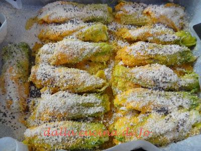 Fiori di zucca gratinati con semi di chia