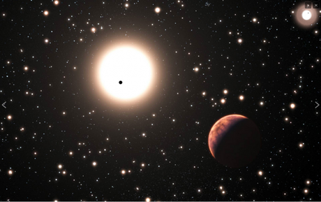 Una rappresentazione artistica del sistema planetario XO-2 formato da due stelle: XO-2N (più lontana) e XO-2S (più vicina). Attorno a XO-2S era stato osservato un pianeta transitante nel 2007. L'anno scorso il gruppo GAPS ha soperto due pianeti attorno alla stella XO-2N. Crediti: ESO