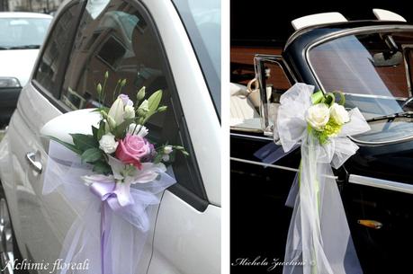 L’auto degli sposi…le decorazioni floreali