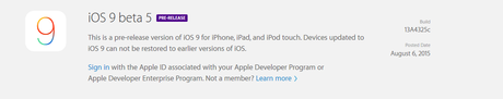 Apple rilascia iOS 9 beta 5 agli sviluppatori per iPhone, iPad e iPod Touch [Aggiornato x2 novità + Link Download]