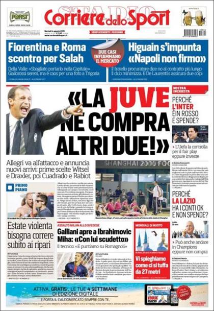 Italijanska štampa / 04. avgust 2015.