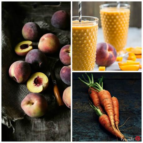 Frullato di pesche e carote / Smoothie with peaches and carrots